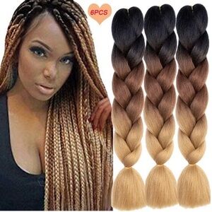 - 5 packs of Black brown ombré braiding hair *NWT*